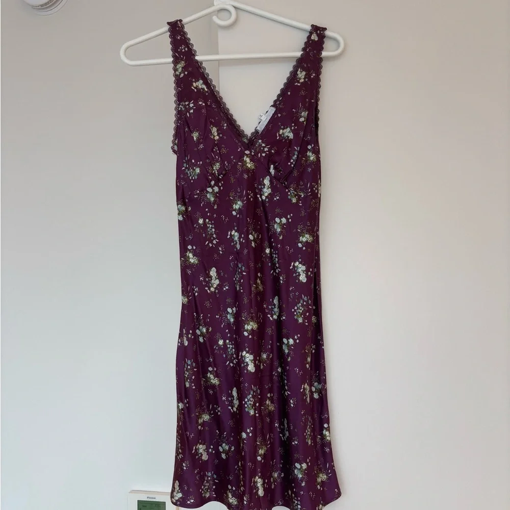 Reformation Keaton Floral Print Silk Mini Dress - Picture 3 of 5